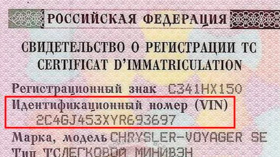 VIN-код в документах VIN-код в документах